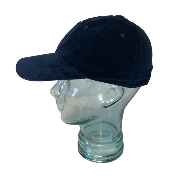 MONCLER Navy Logo Patch Velvet Baseball Cap Hat One Size - Picture 5 of 15